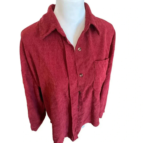 BELALU SOFT BURGENDY CORDEROY TOP WOMENS SIZE SMALL - Picture 4 of 8